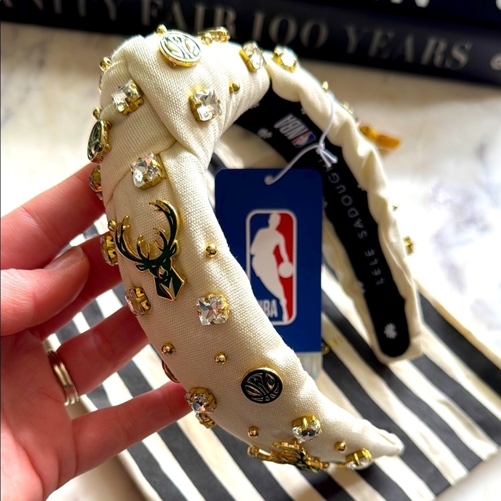 Lele Sadoughi // Milwaukee Bucks NBA Embellished Headband